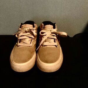Tan Low-Top Sneakers with Suede Upper